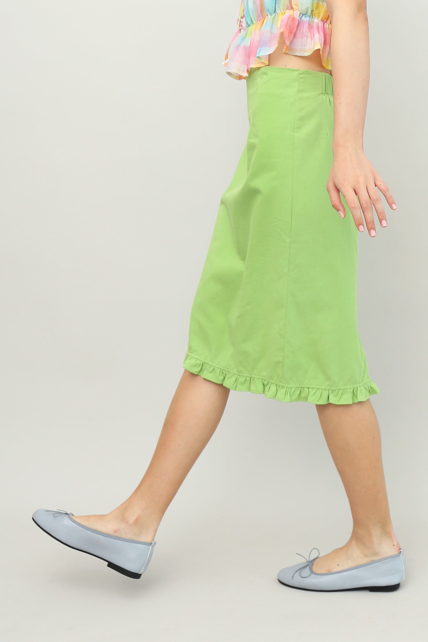 Zeezee Ruffle Skirt in Pistachio