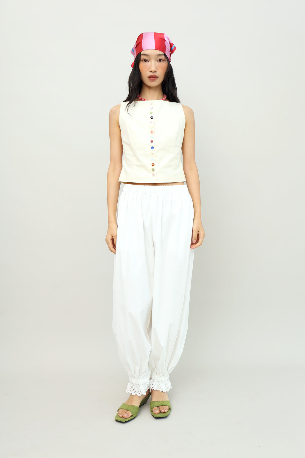 Pandora Button Top in Cream Froth