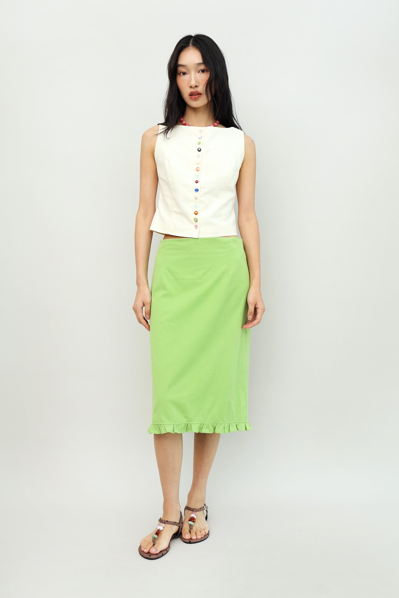 Pandora Button Top in Cream Froth