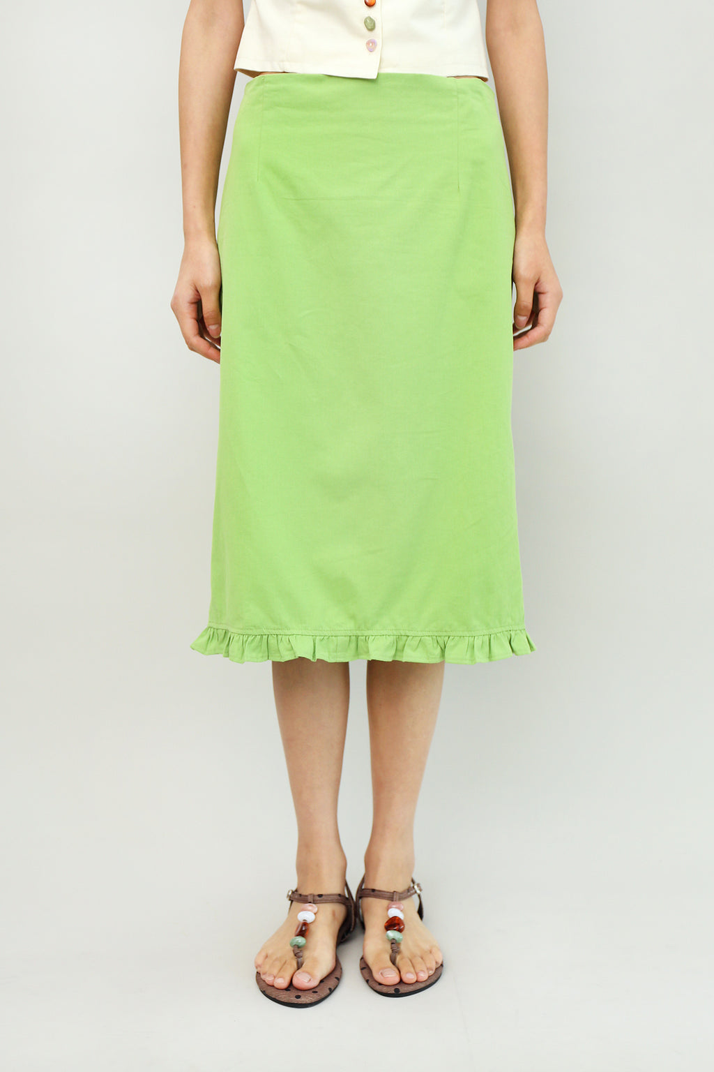 Zeezee Ruffle Skirt in Pistachio