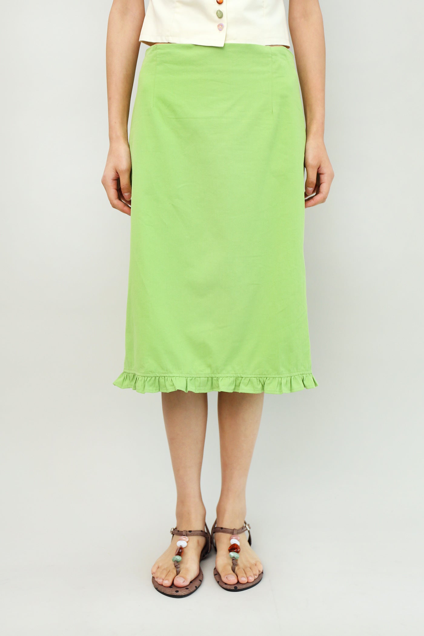 Zeezee Ruffle Skirt in Pistachio