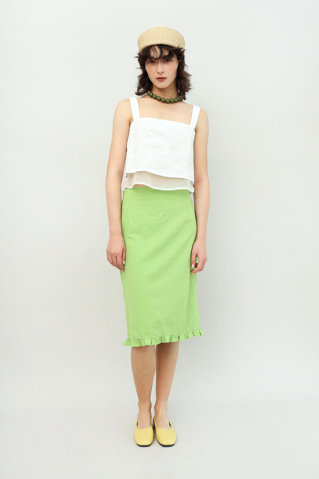 Zeezee Ruffle Skirt in Pistachio