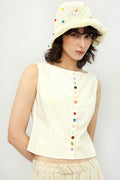 Pandora Button Top in Cream Froth
