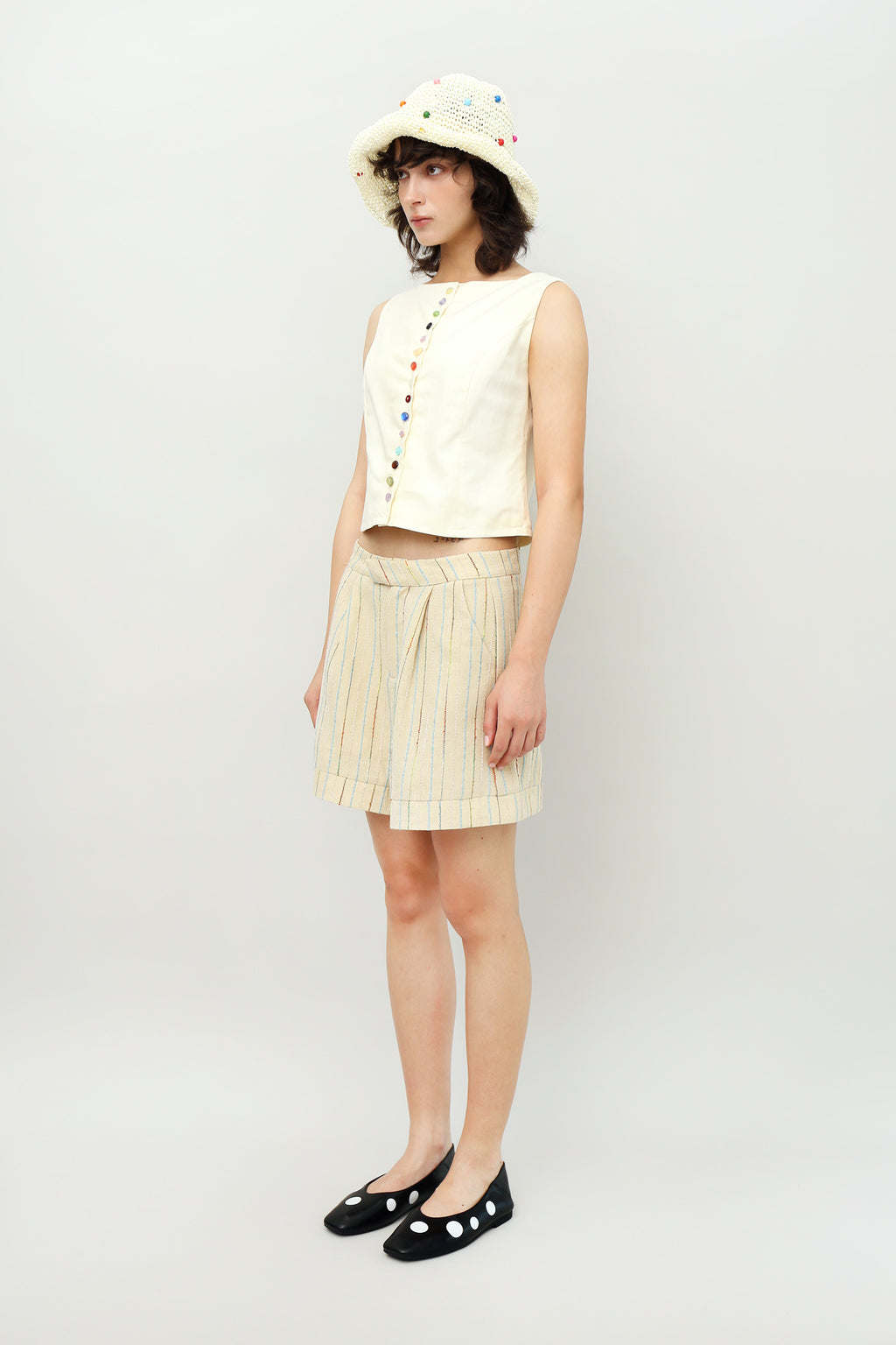 Pandora Button Top in Cream Froth