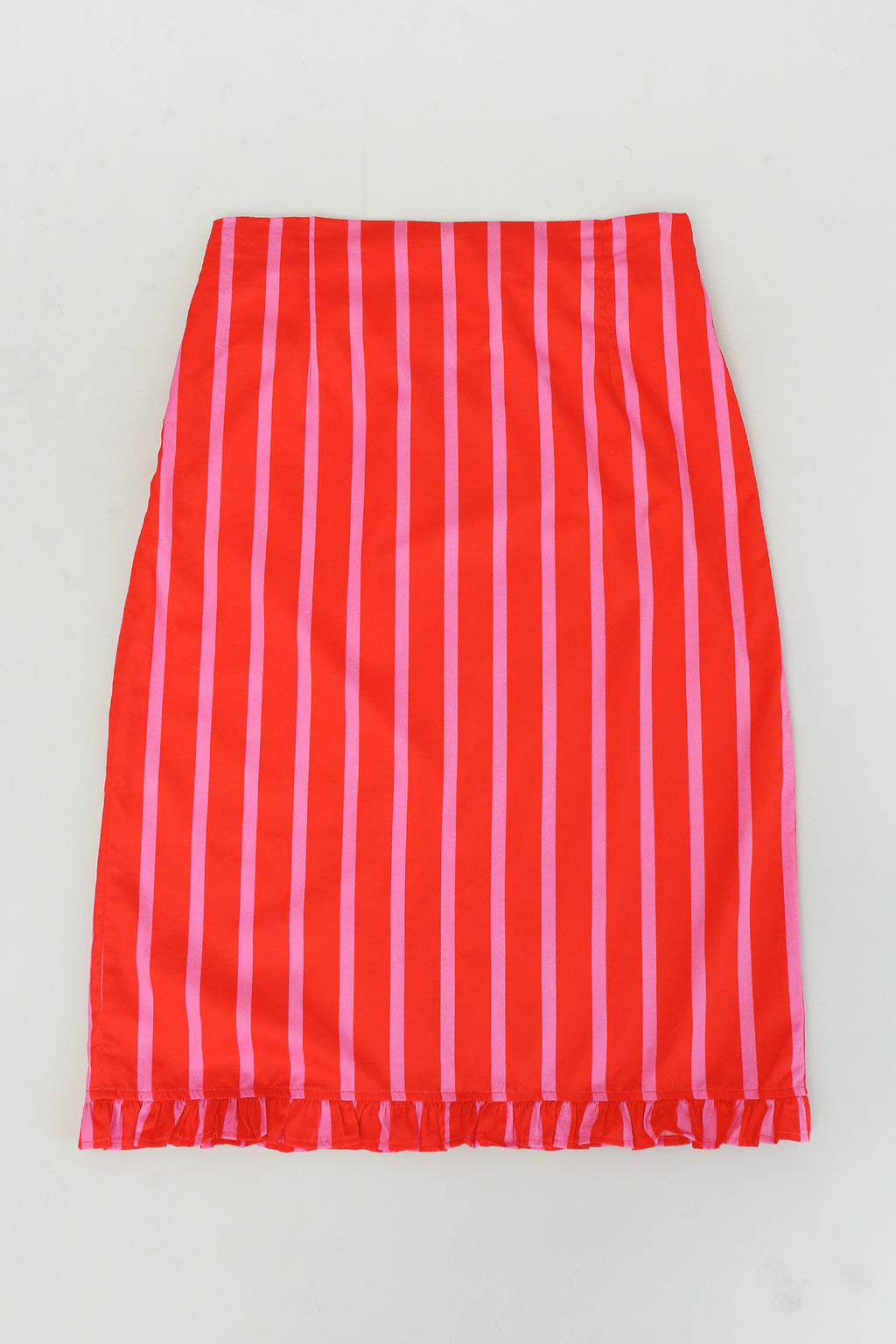 Zeezee Ruffle Skirt in Dragonfruit Stripes