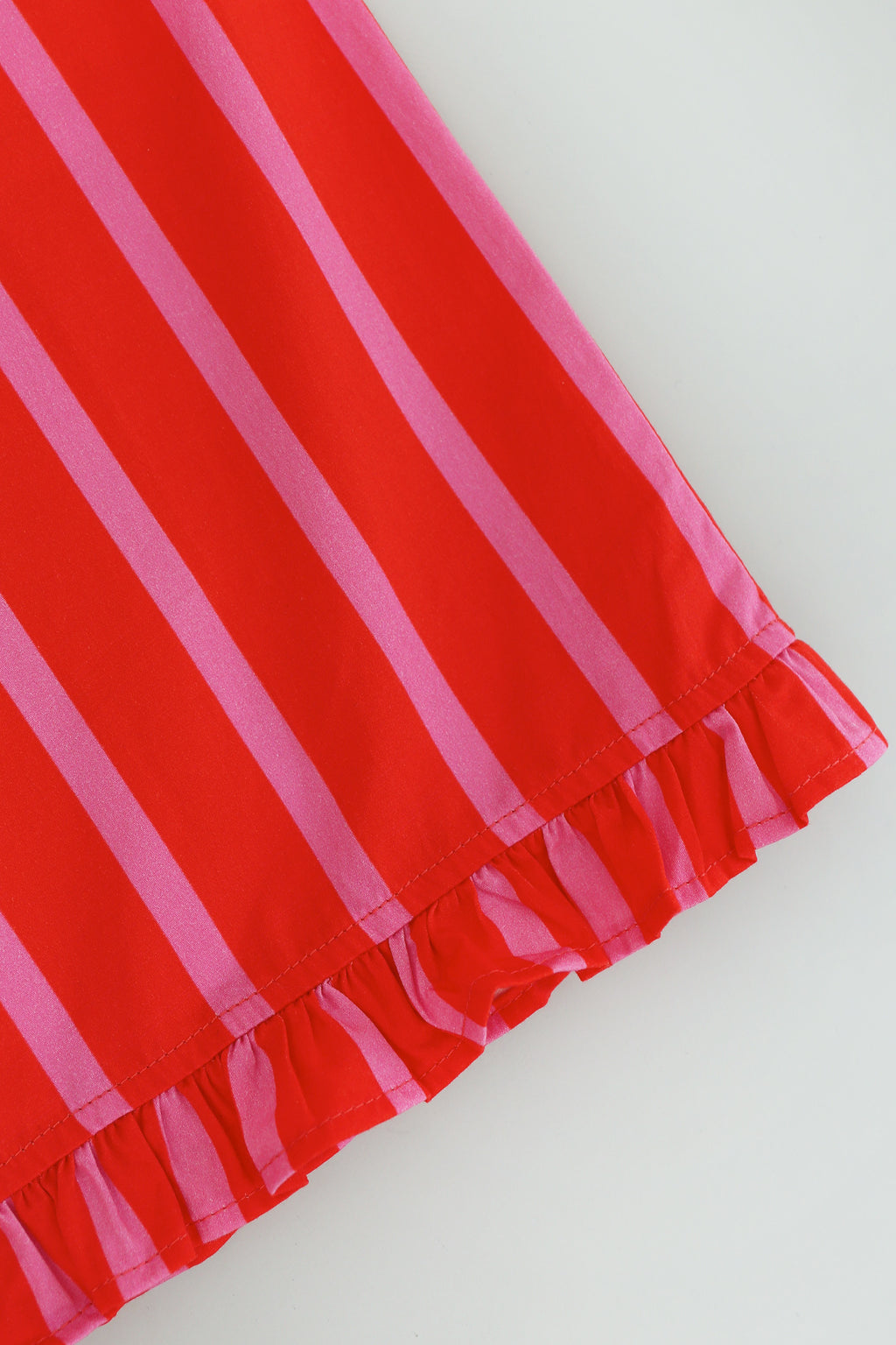 Zeezee Ruffle Skirt in Dragonfruit Stripes