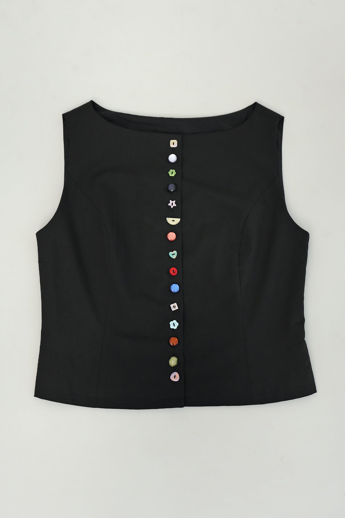 Pandora Button Top in Black Soot